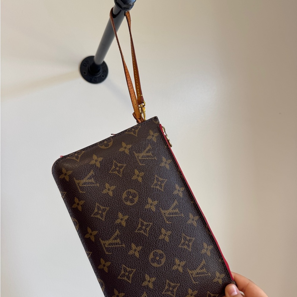 Louis Vuitton Brown and Tan Monogram Pouch